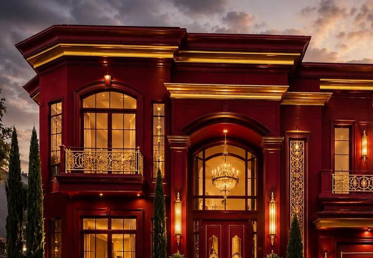 Architectural facade detail of a home for sale
